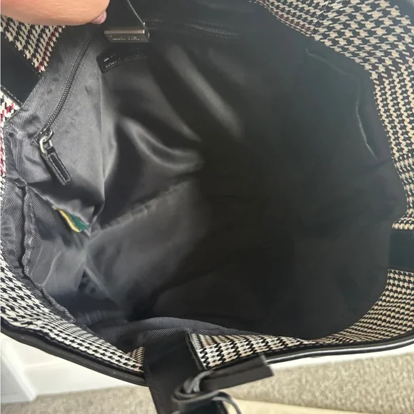 !!SOLD!!Lauren Ralph Lauren Black and White Checkered Tote Bag Set - Picture 12 of 13